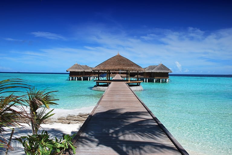 beach, resort, jetty